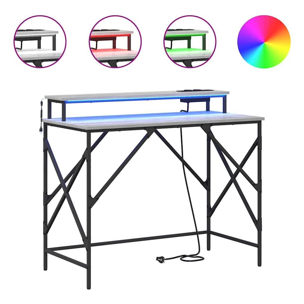 Mesa Sonoma cinzento 100 x 50 x 86.5 cm Madeira processada