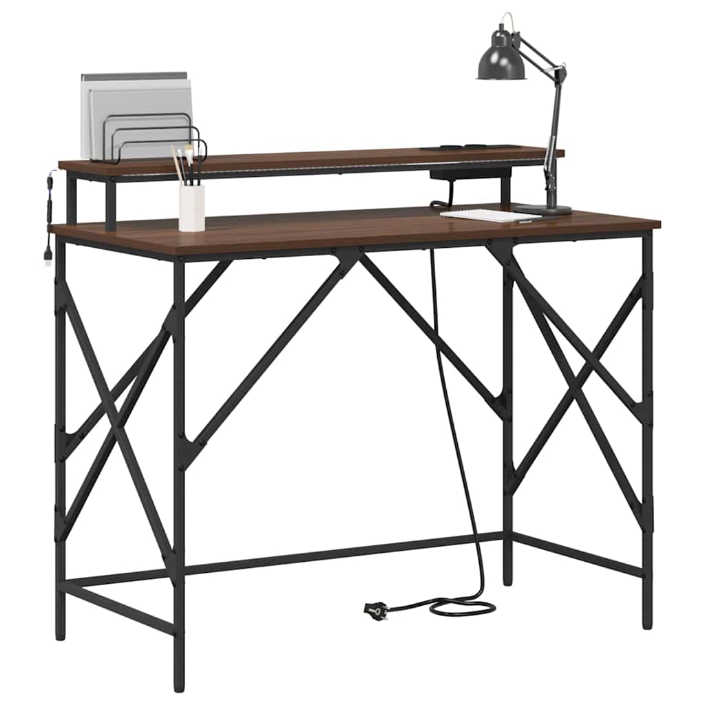 Mesa Carvalho castanho 100 x 50 x 86.5 cm Madeira processada