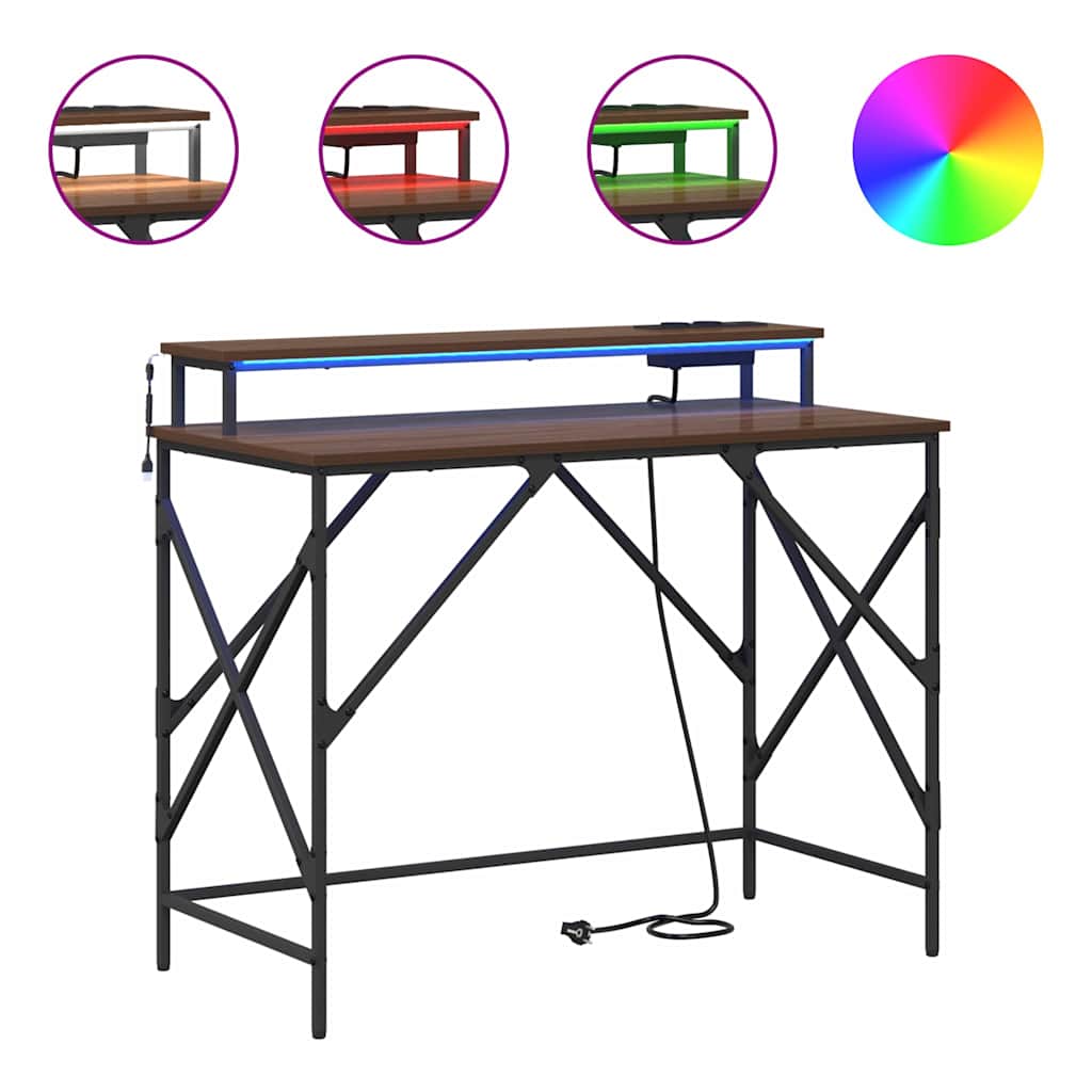Mesa Carvalho castanho 100 x 50 x 86.5 cm Madeira processada