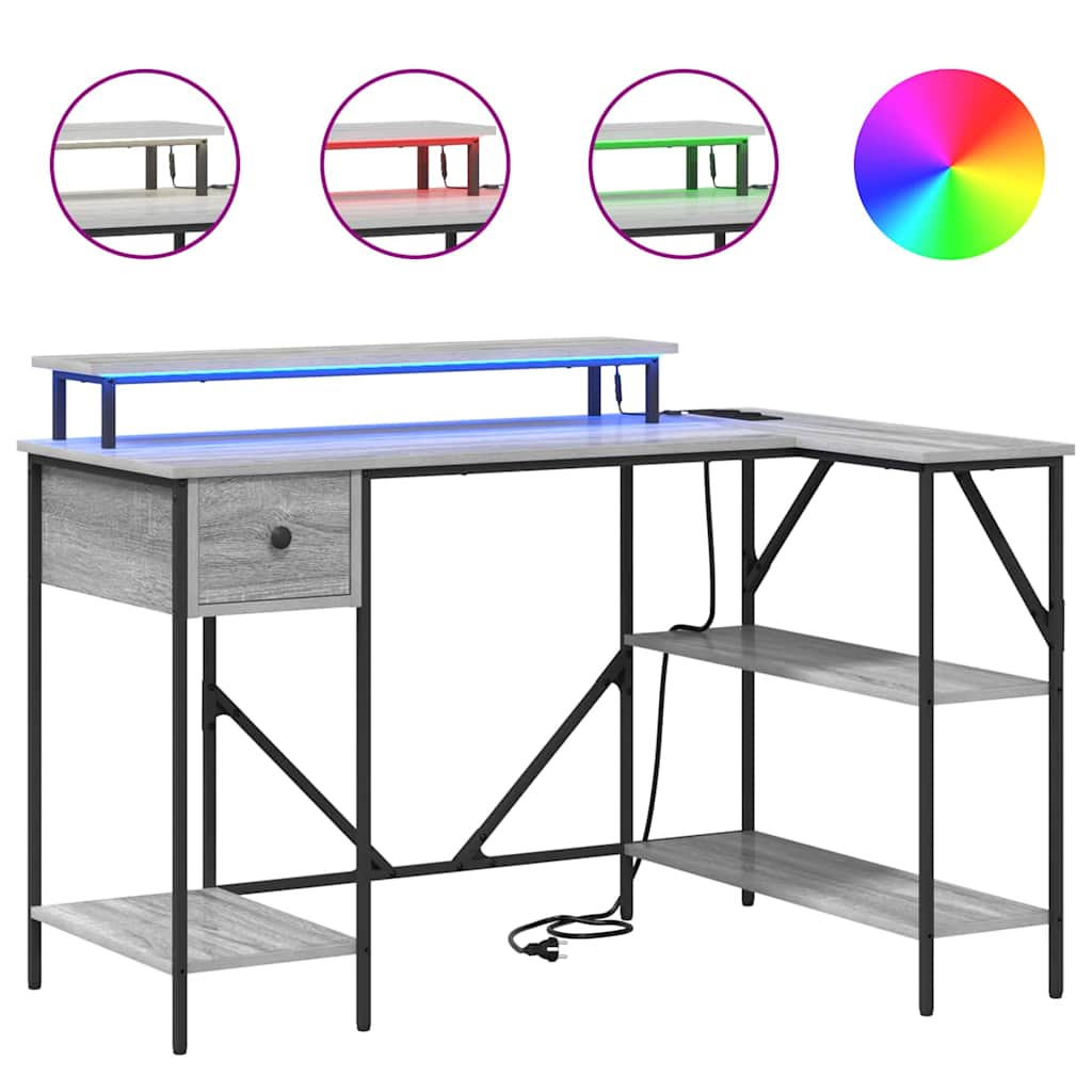 Mesa Sonoma cinzento 120 x 79 x 86.5 cm Madeira processada