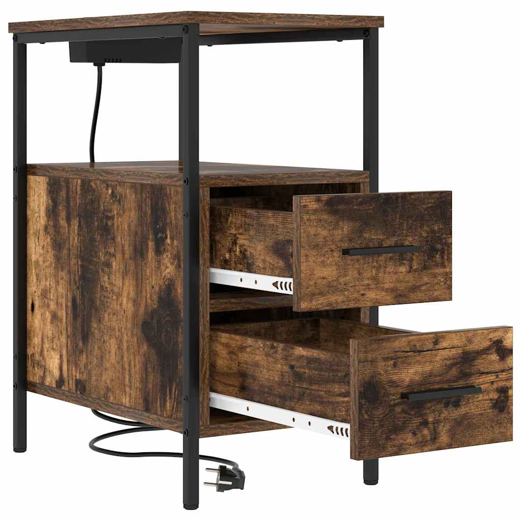 Mesa-de-cabeceira 2 pcs Carvalho fumado 30 x 48 x 61 cm