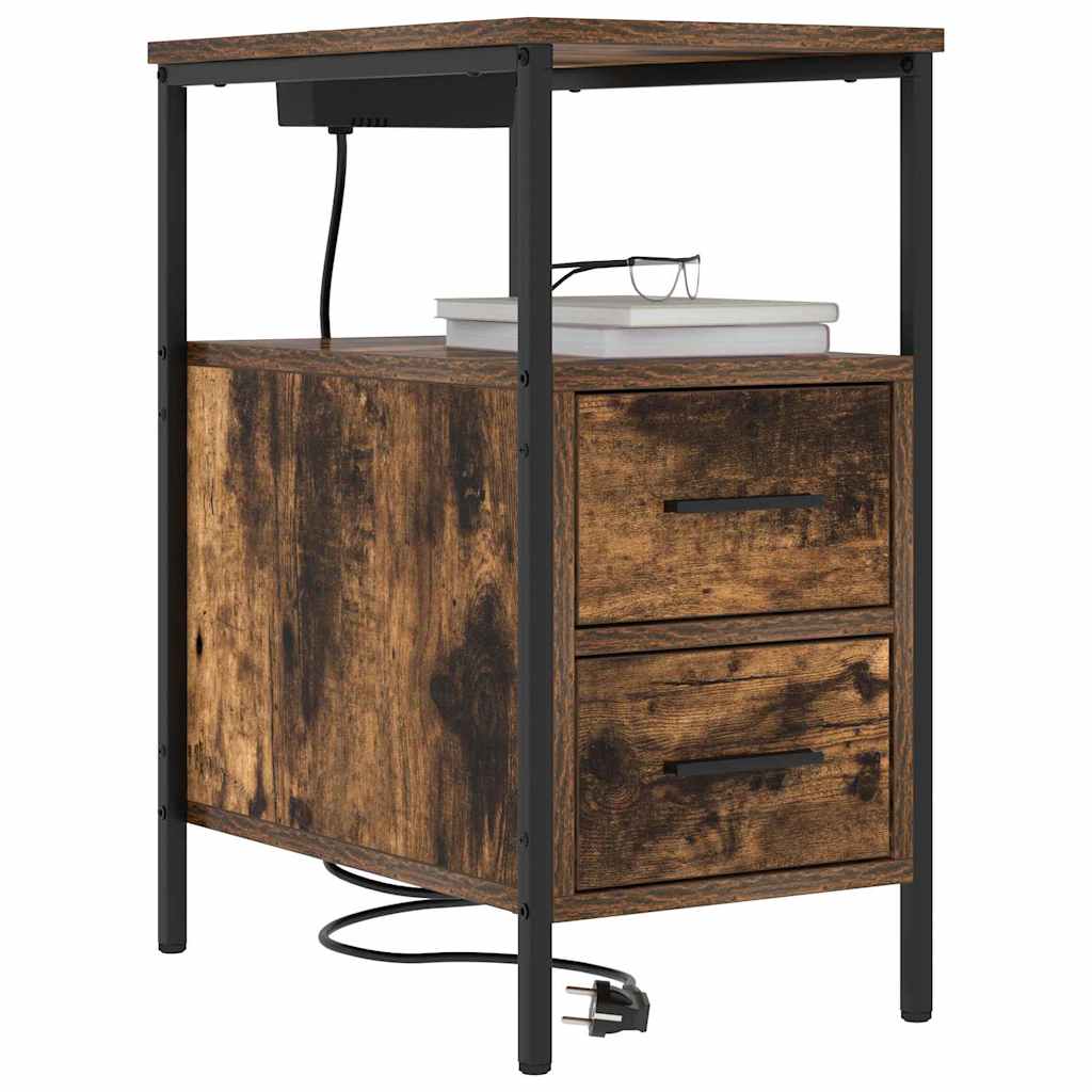 Mesa-de-cabeceira 2 pcs Carvalho fumado 30 x 48 x 61 cm