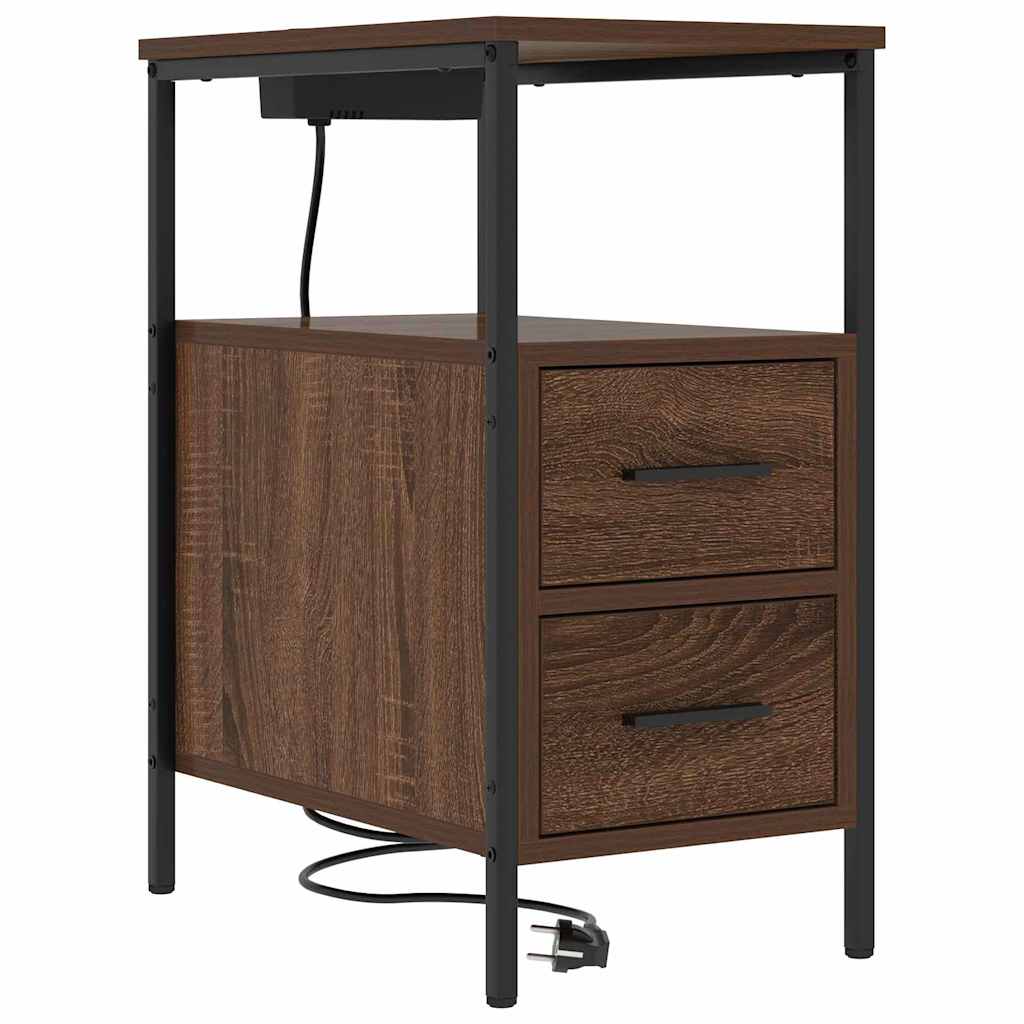 Mesa-de-cabeceira 2 pcs Carvalho castanho 30 x 48 x 61 cm