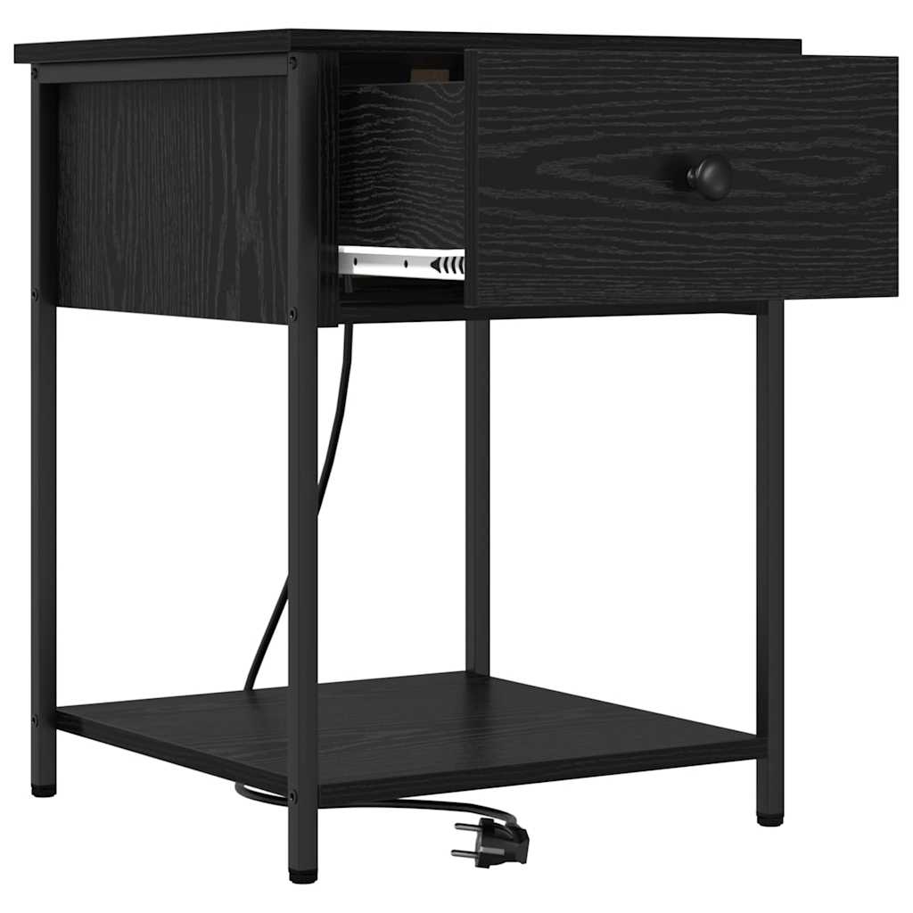 Armário de Cabeceira 2 pcs Carvalho preto 42 x 41 x 56 cm