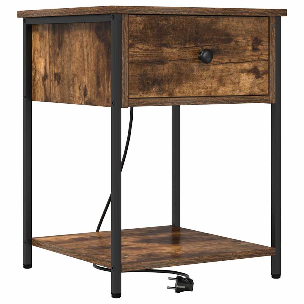 Armário de Cabeceira com gaveta Carvalho fumado 42 x 41 x 56 cm