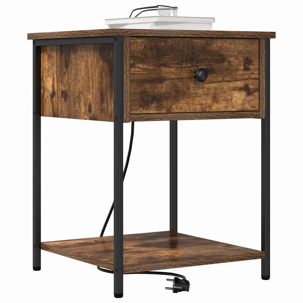 Armário de Cabeceira com gaveta Carvalho fumado 42 x 41 x 56 cm