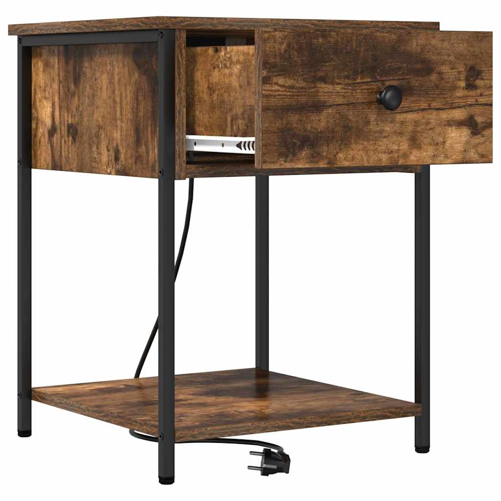 Armário de Cabeceira 2 pcs Carvalho fumado 42 x 41 x 56 cm