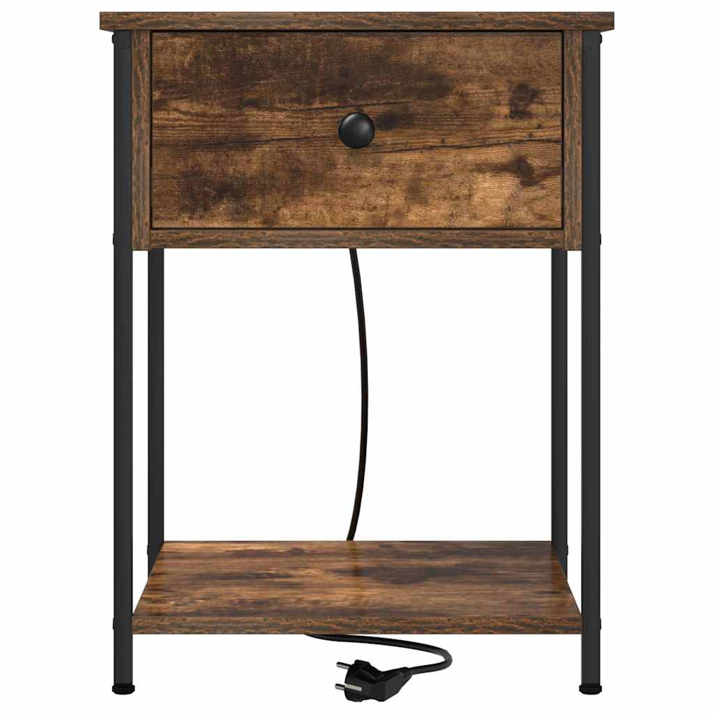 Armário de Cabeceira 2 pcs Carvalho fumado 42 x 41 x 56 cm