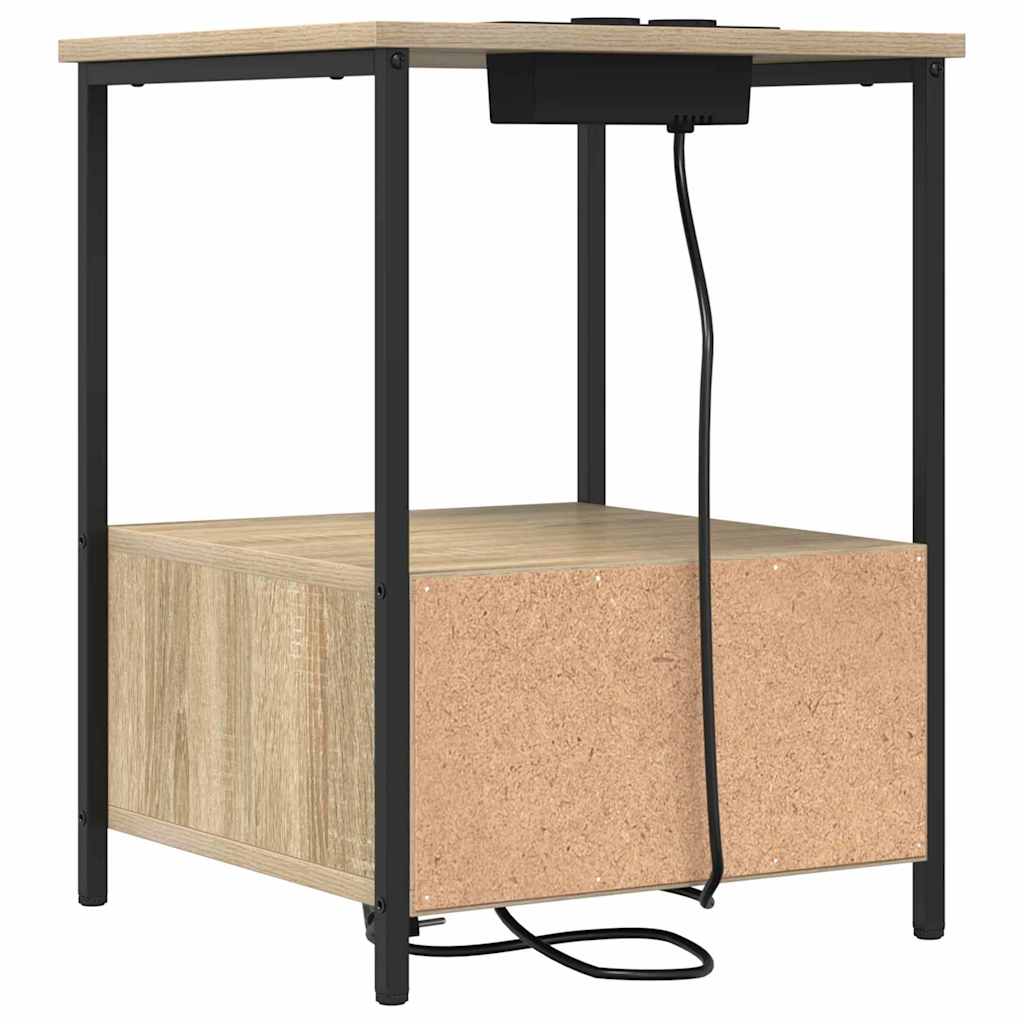 Armário Lateral com Estação de Carregamento Carvalho sonoma