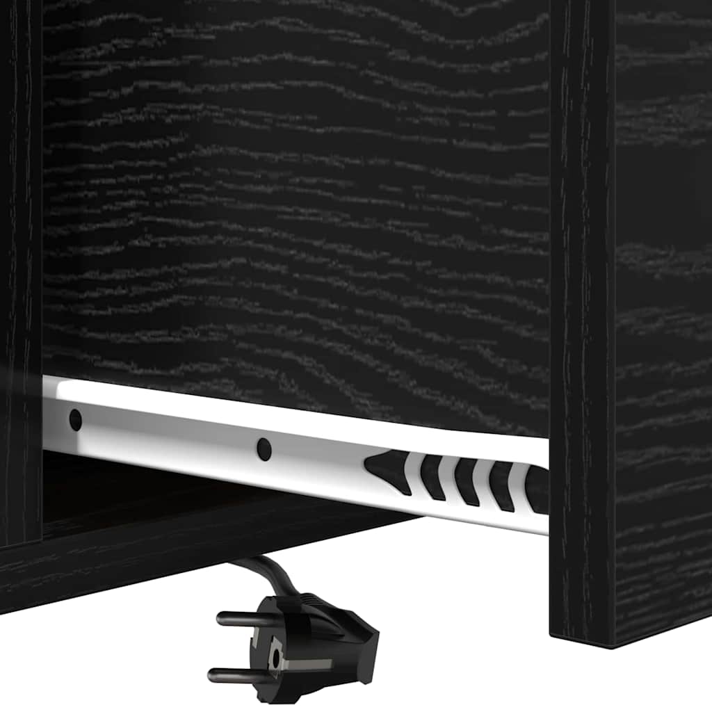 Armário Lateral com Estação de Carregamento Carvalho preto