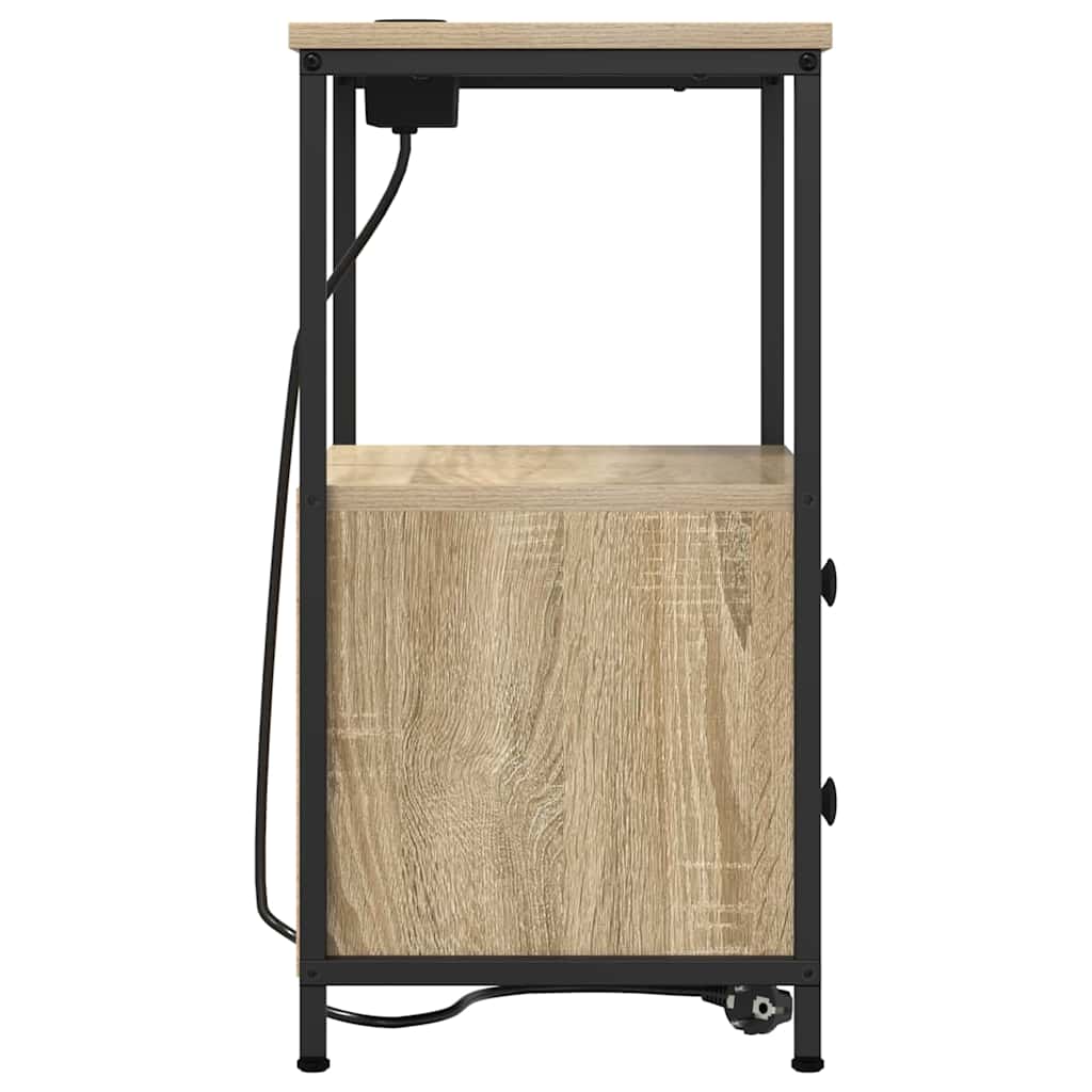 Armário Lateral com Estação de Carregamento Carvalho sonoma