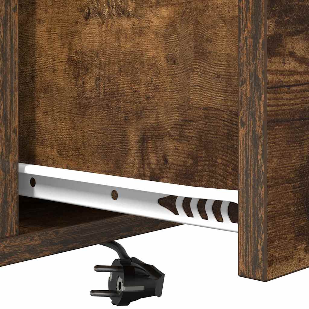 Armário Lateral com Estação de Carregamento Carvalho fumado