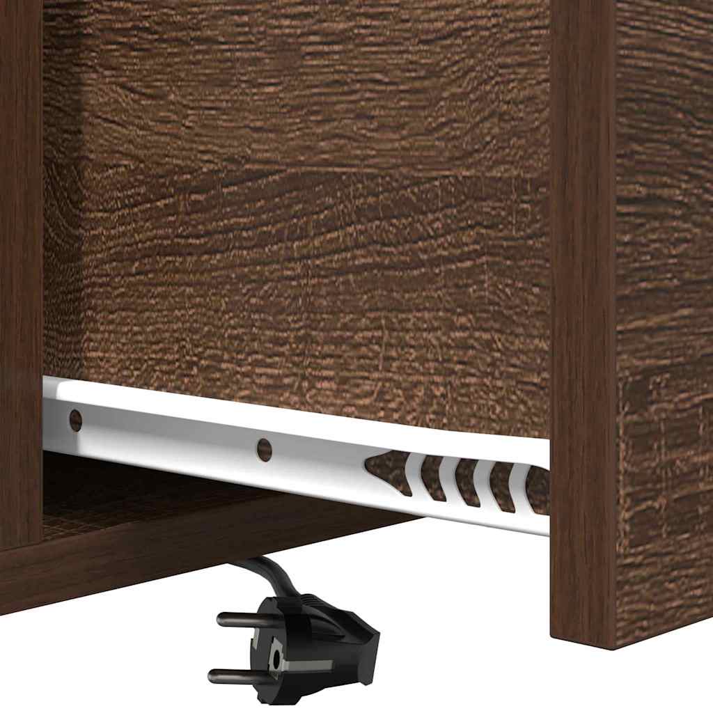 Armário Lateral com Estação de Carregamento Carvalho castanho