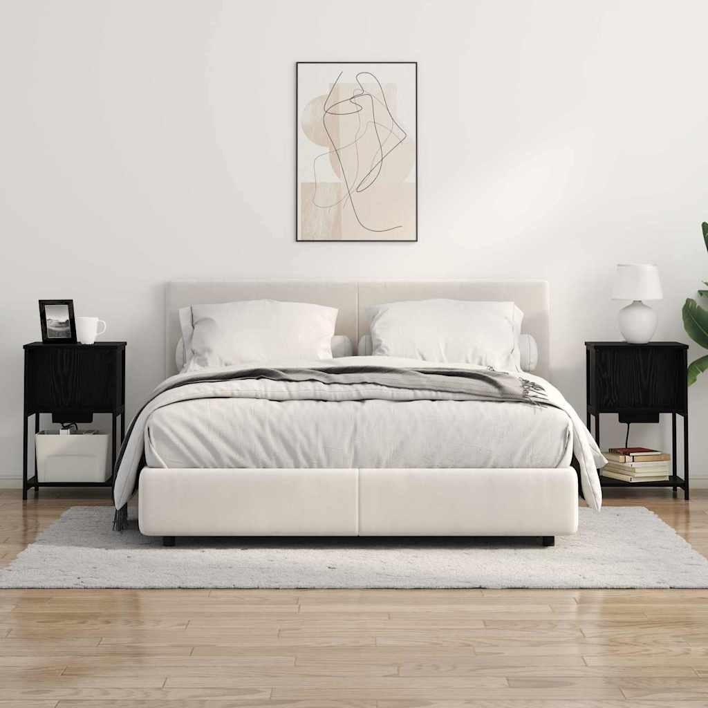 Armário de Cabeceira 2 pcs Carvalho preto 38 x 31 x 61 cm