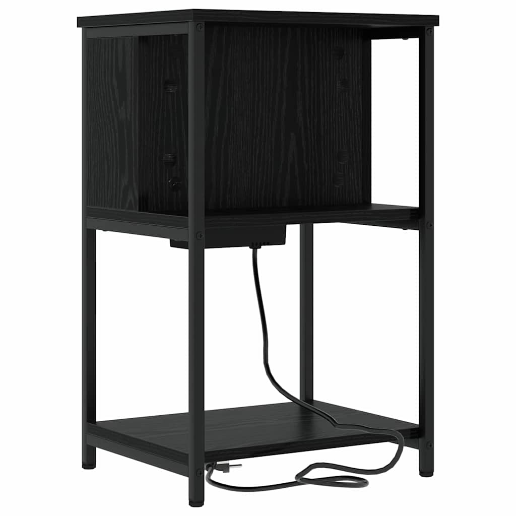 Armário de Cabeceira 2 pcs Carvalho preto 38 x 31 x 61 cm