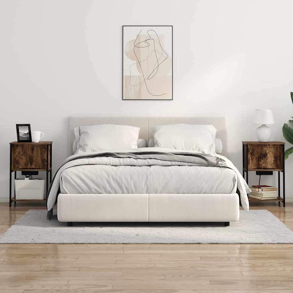 Armário de Cabeceira 2 pcs Carvalho fumado 38 x 31 x 61 cm