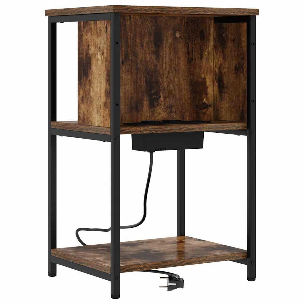 Armário de Cabeceira 2 pcs Carvalho fumado 38 x 31 x 61 cm