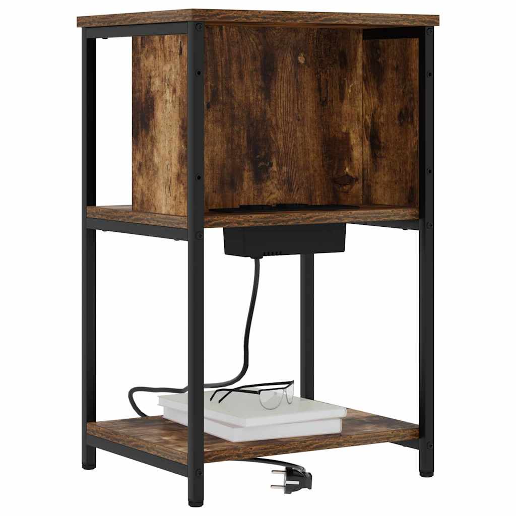 Armário de Cabeceira 2 pcs Carvalho fumado 38 x 31 x 61 cm