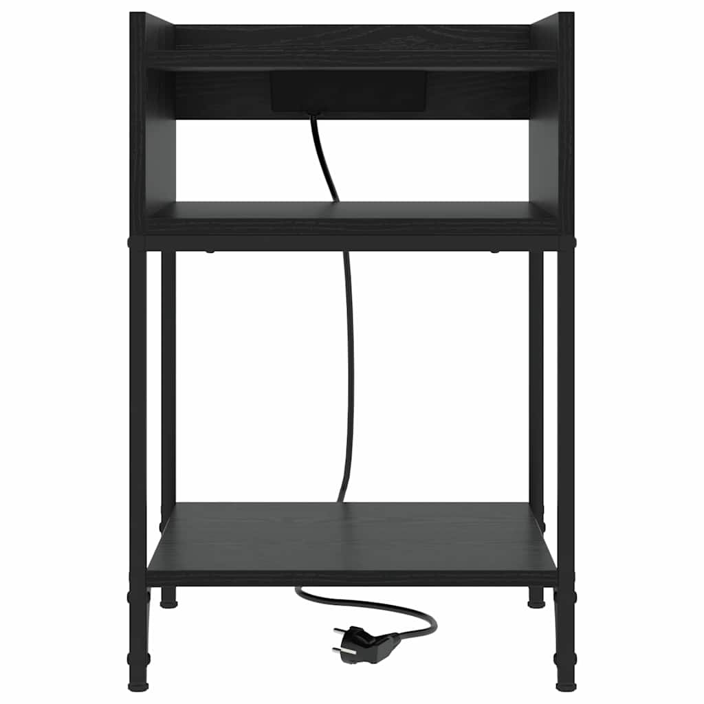 Mesa-de-cabeceira com prateleira Carvalho preto 40 x 40 x 61 cm