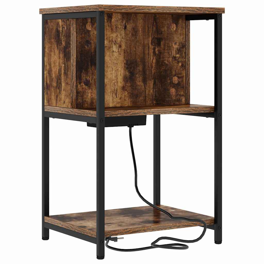 Mesa-de-cabeceira 2 pcs Carvalho fumado 40 x 40 x 61 cm