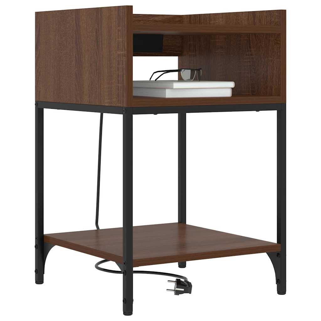 Mesa-de-cabeceira 2 pcs Carvalho castanho 40 x 40 x 61 cm