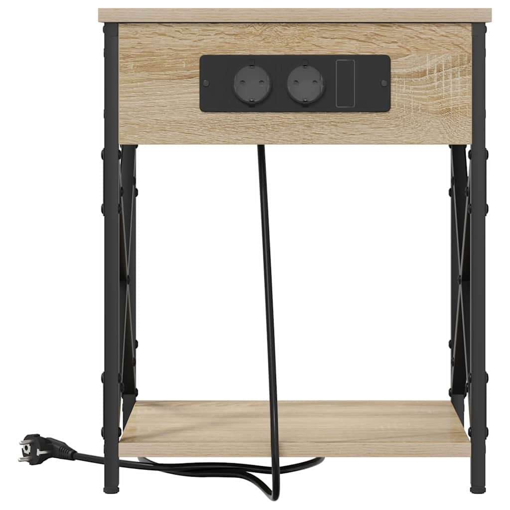 Armário Lateral com Estação de Carregamento Carvalho sonoma