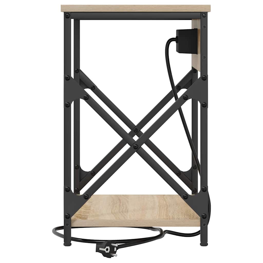 Armário Lateral com Estação de Carregamento Carvalho sonoma