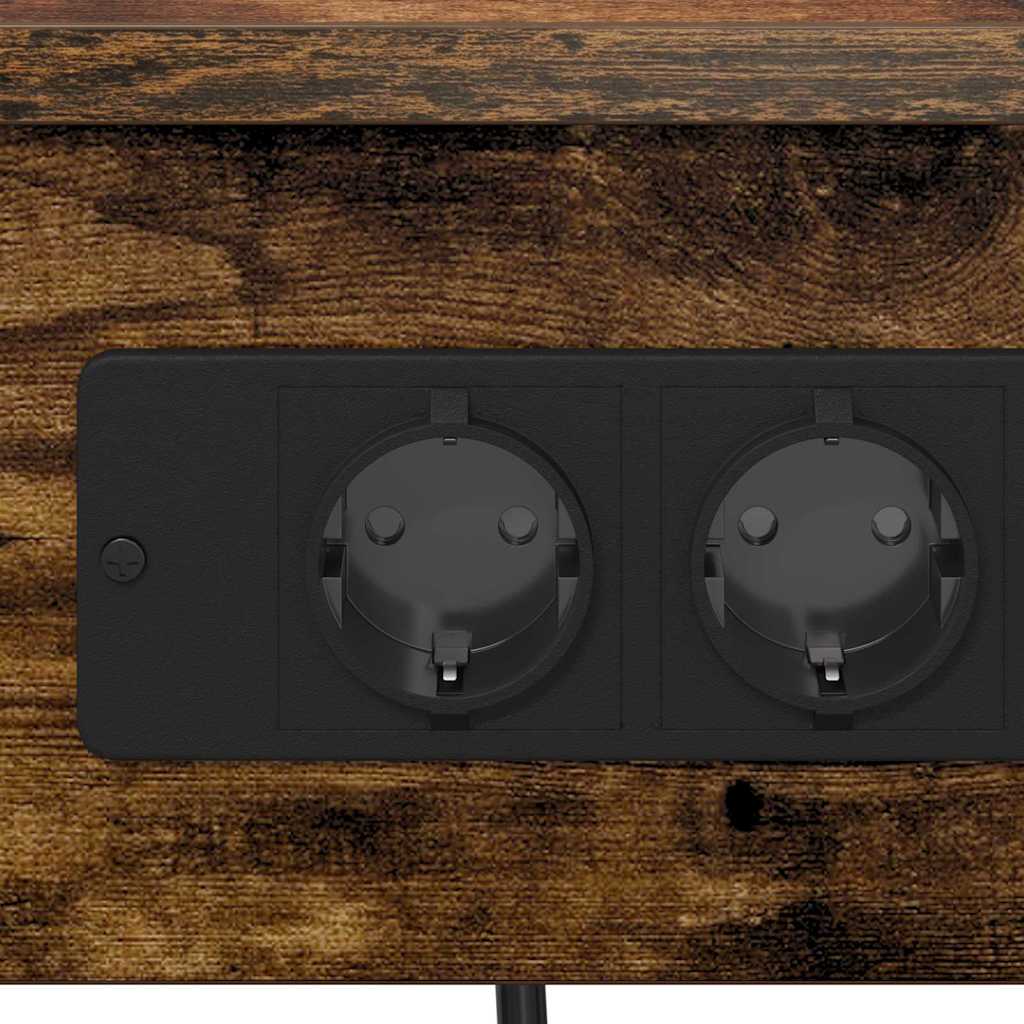 Armário Lateral com Estação de Carregamento Carvalho fumado