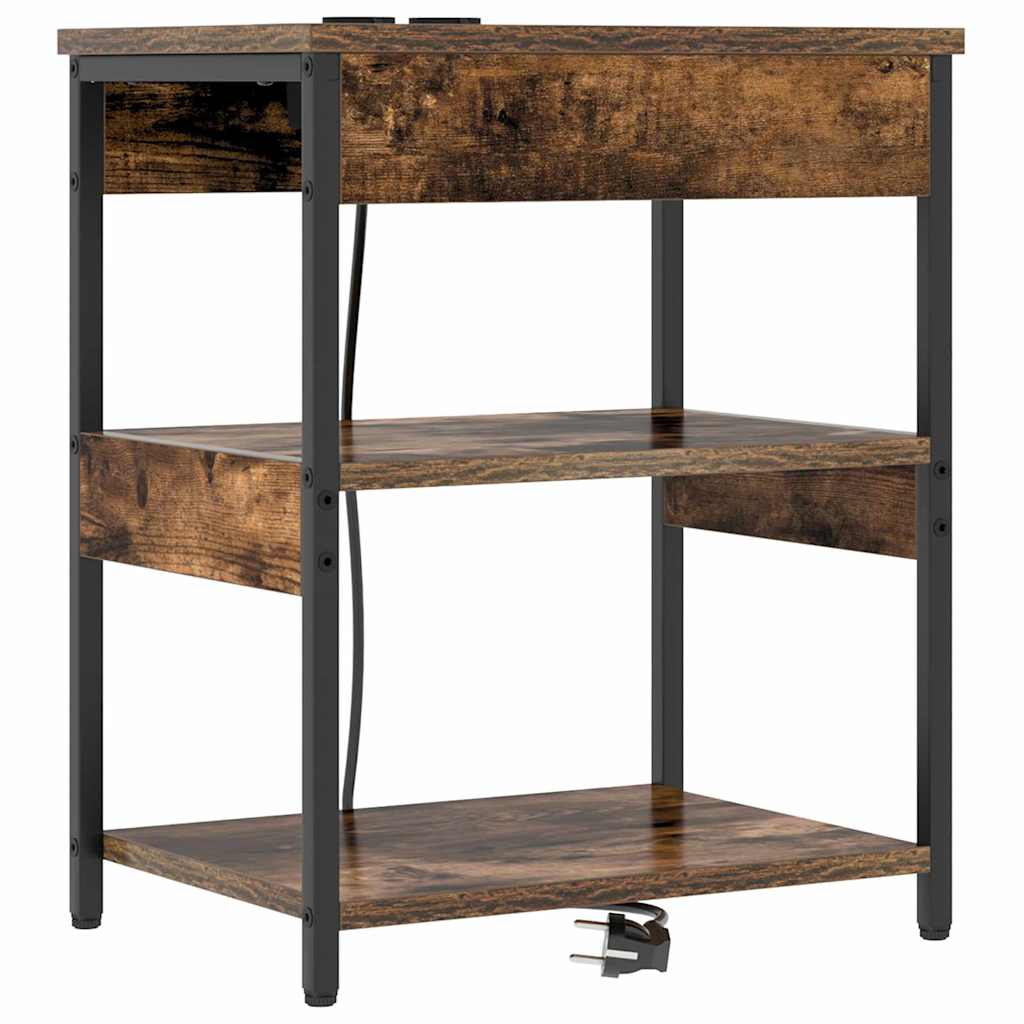 Armário de Cabeceira Carvalho fumado Madeira processada