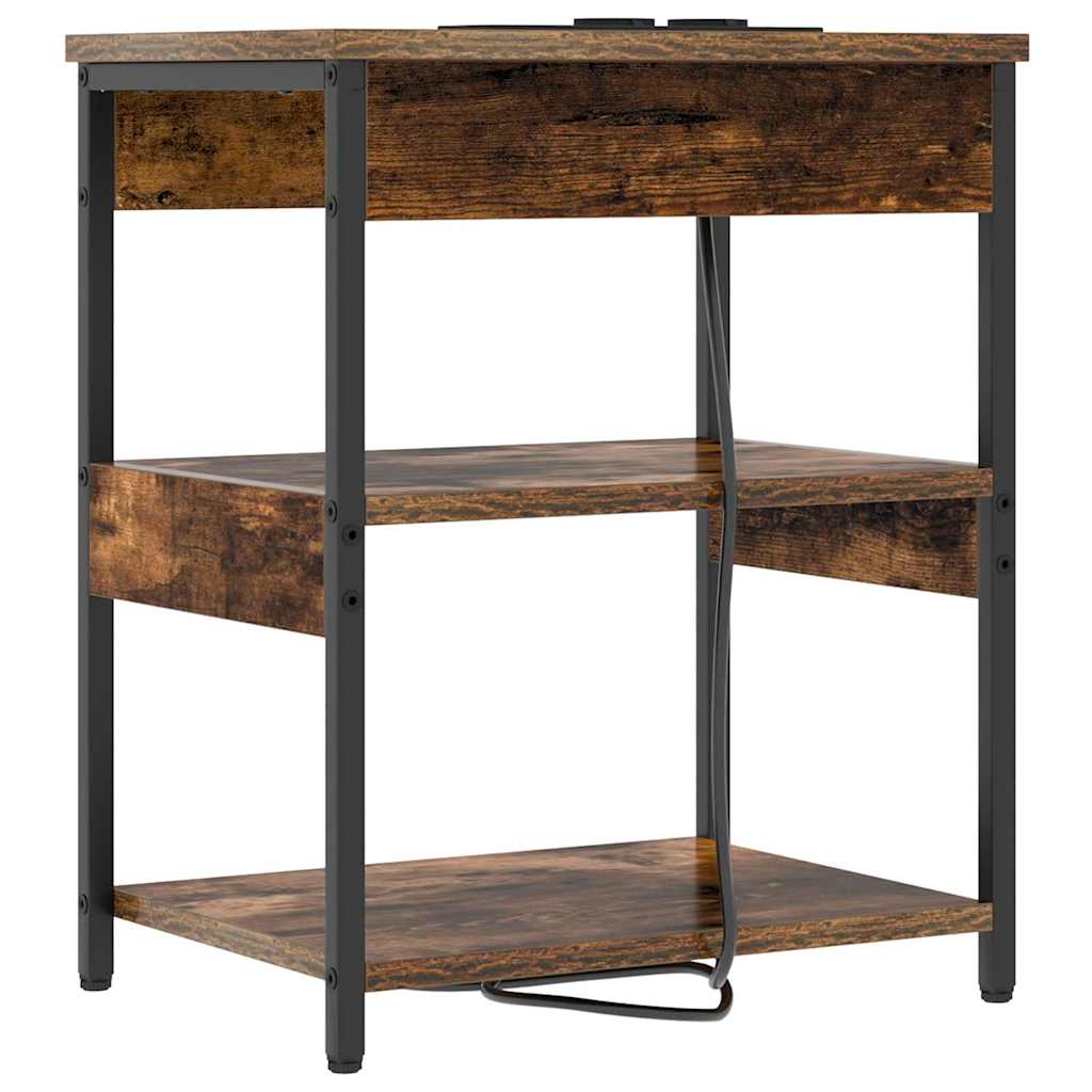 Armário de Cabeceira Carvalho fumado Madeira processada