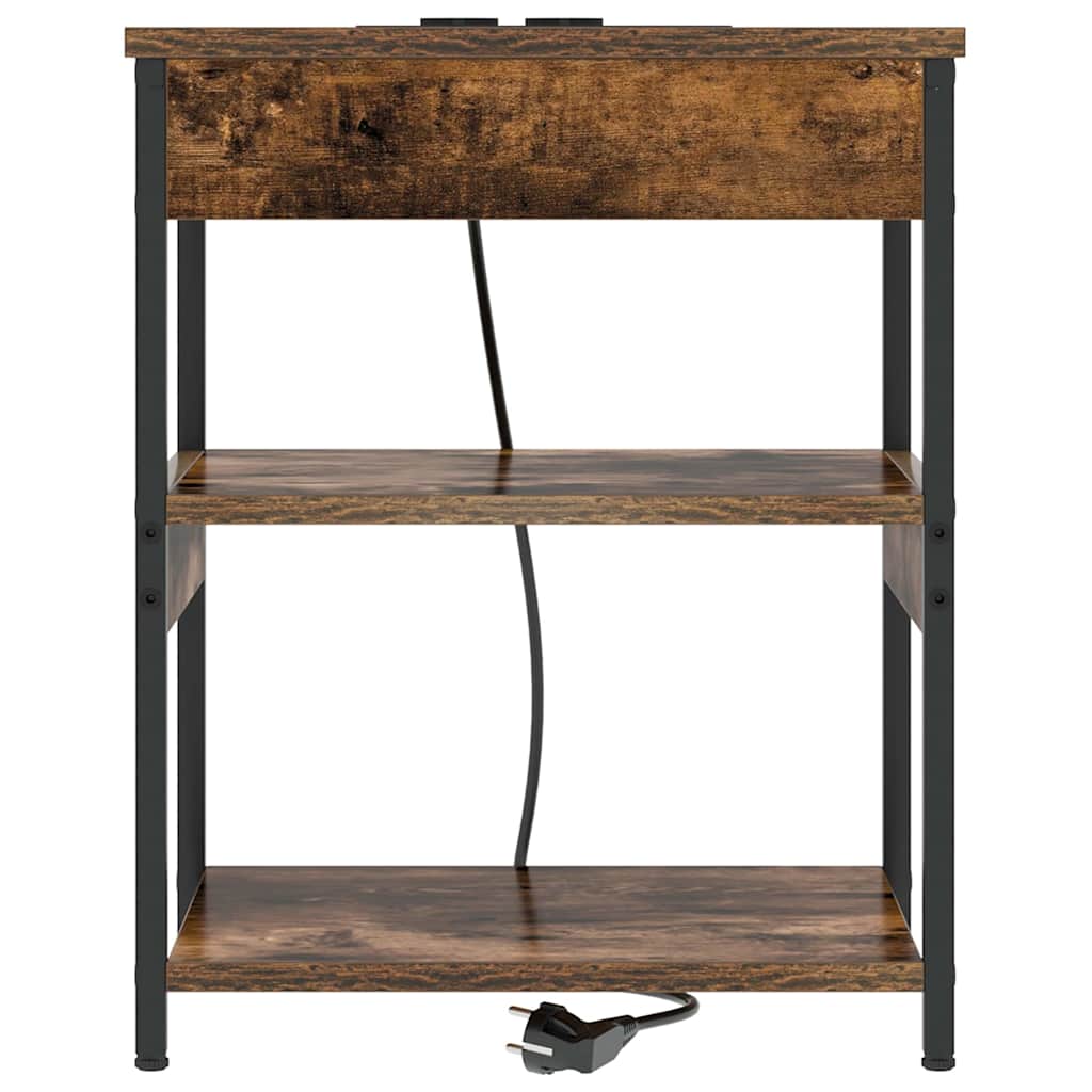 Armário de Cabeceira Carvalho fumado Madeira processada