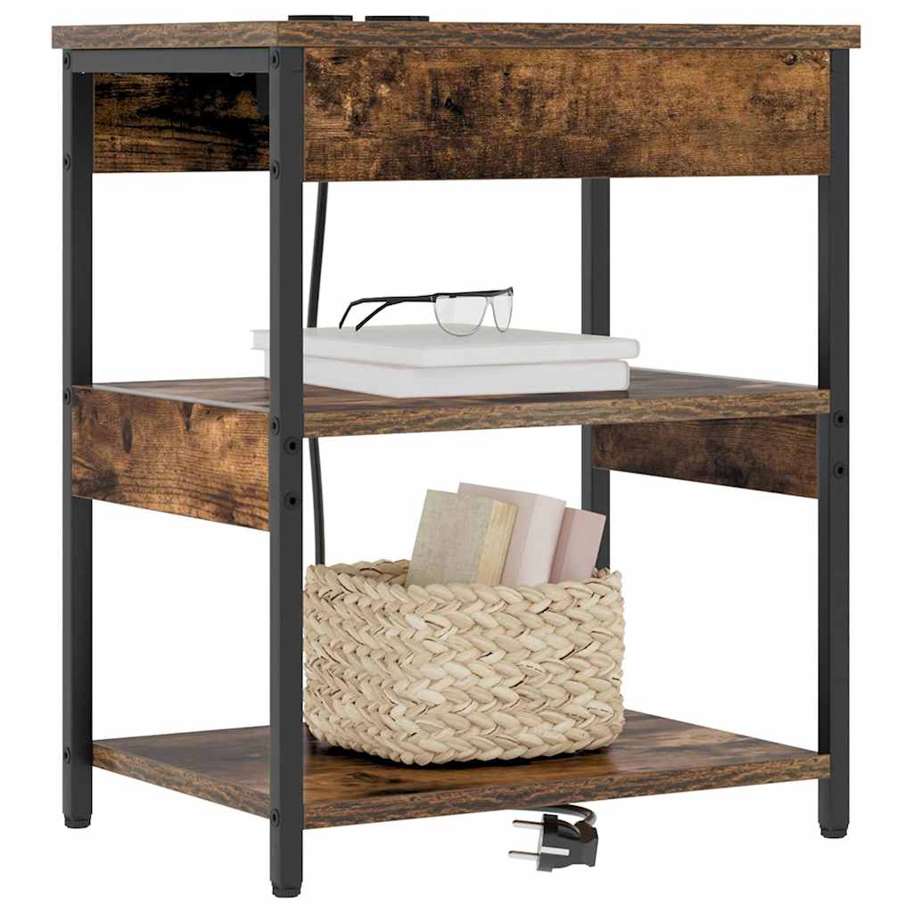 Armário de Cabeceira Carvalho fumado Madeira processada