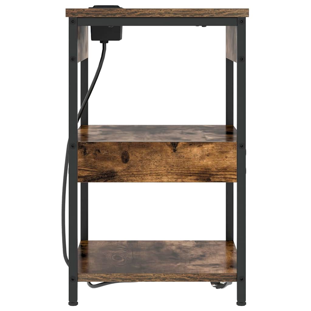 Armário de Cabeceira Carvalho fumado Madeira processada