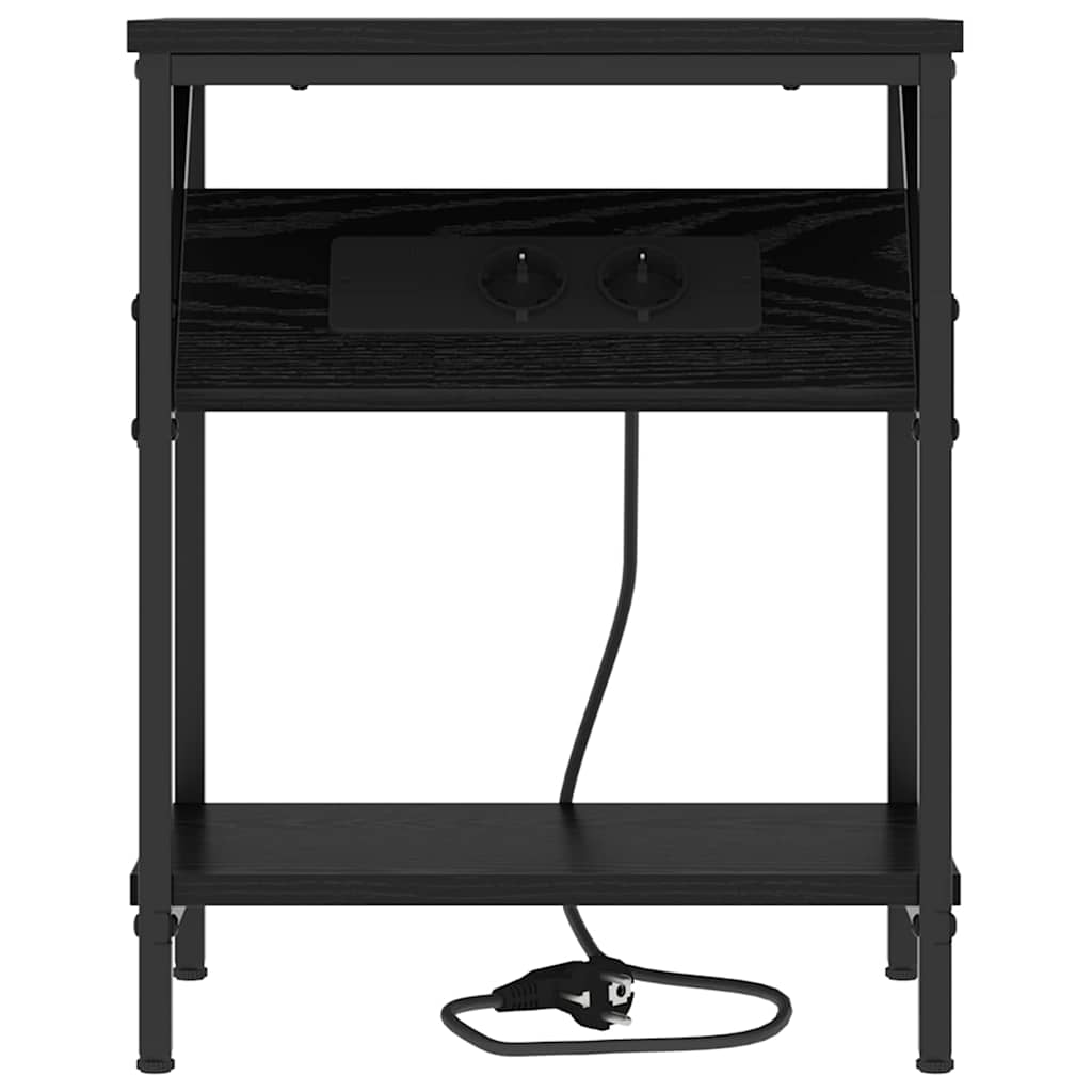 Mesa-de-cabeceira 2 pcs Carvalho preto 38 x 30 x 48 cm