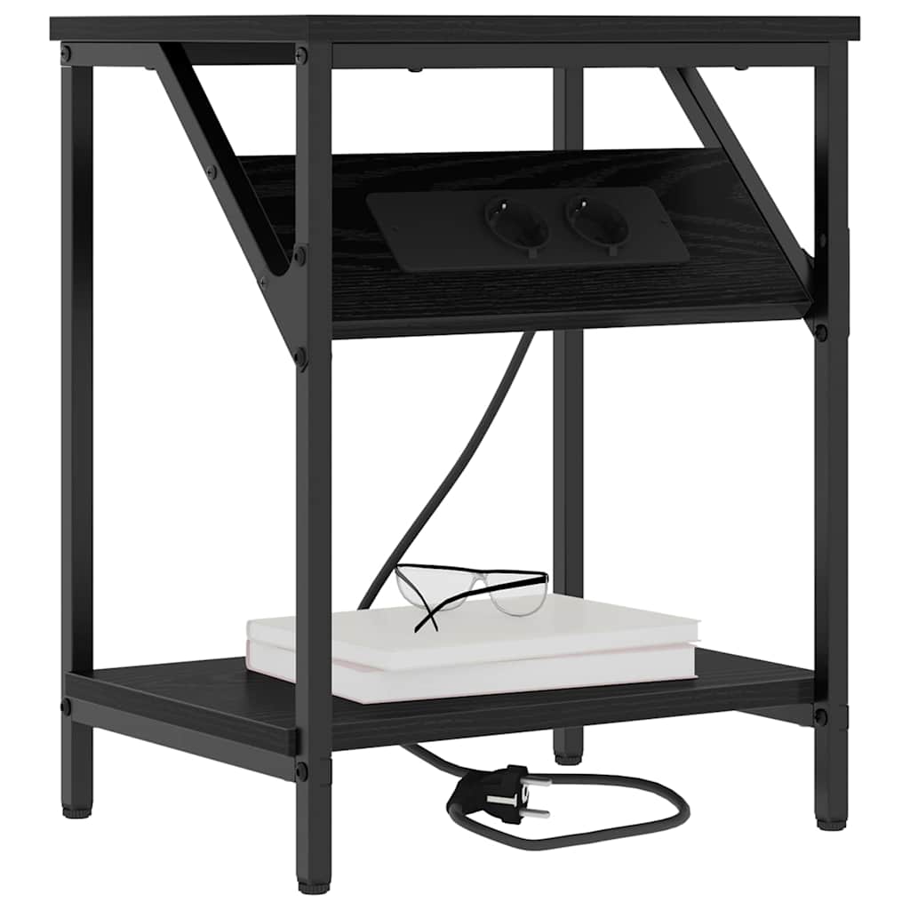 Mesa-de-cabeceira 2 pcs Carvalho preto 38 x 30 x 48 cm