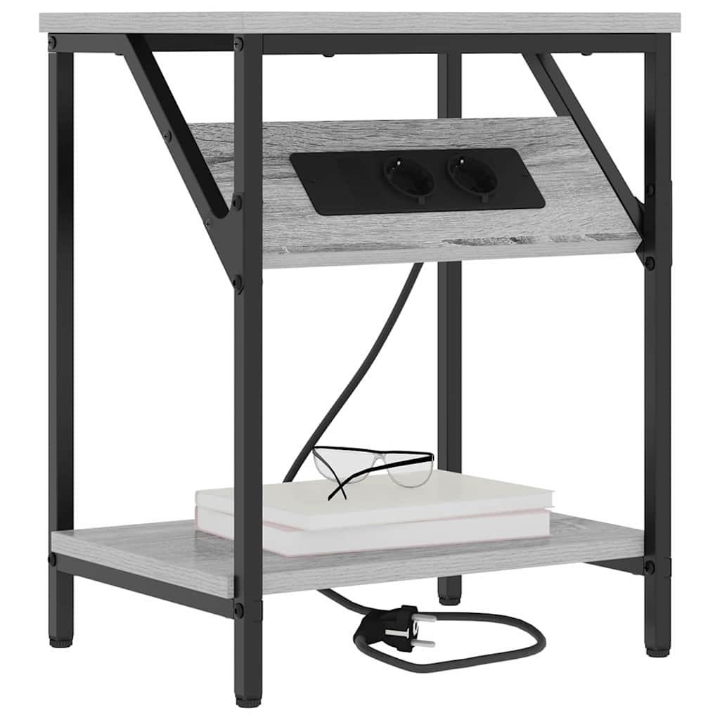 Mesa-de-cabeceira 2 pcs Sonoma cinzento 38 x 30 x 48 cm