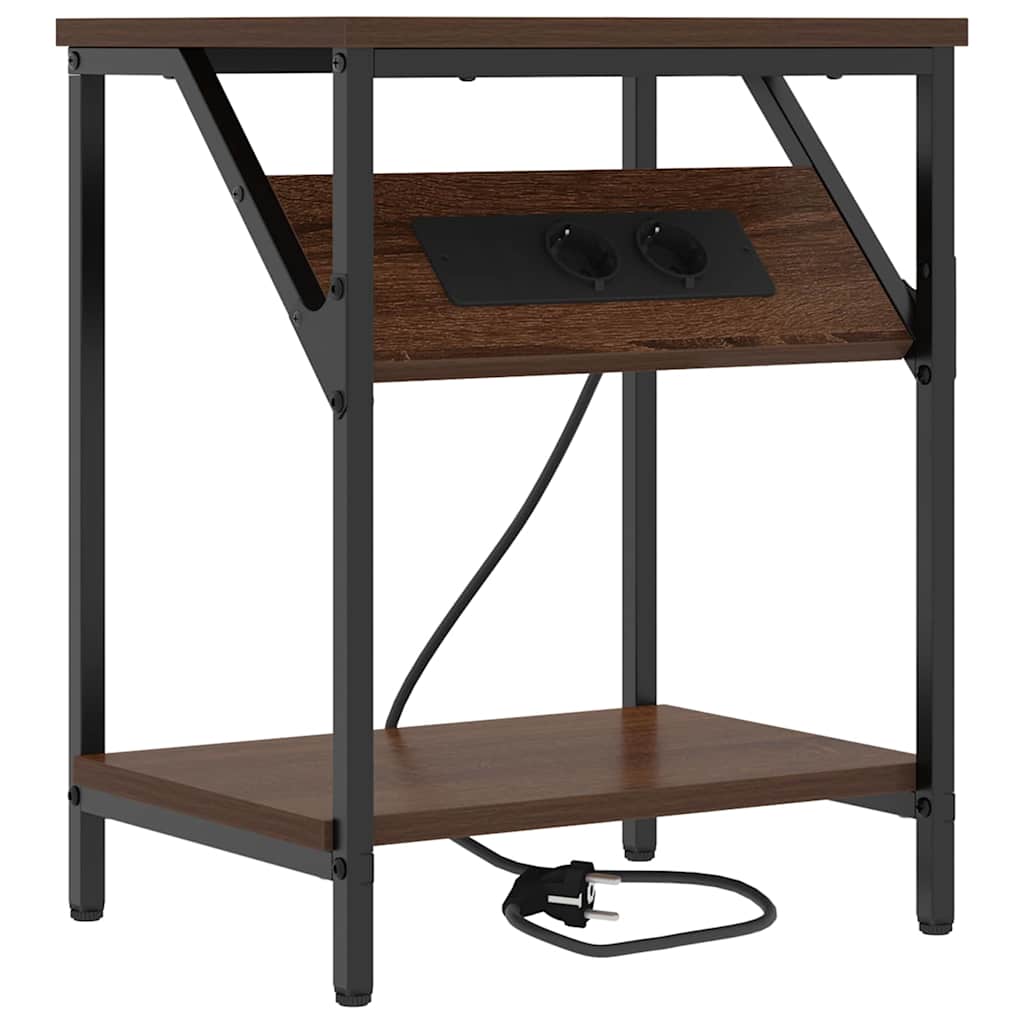 Mesa-de-cabeceira 2 pcs Carvalho castanho 38 x 30 x 48 cm