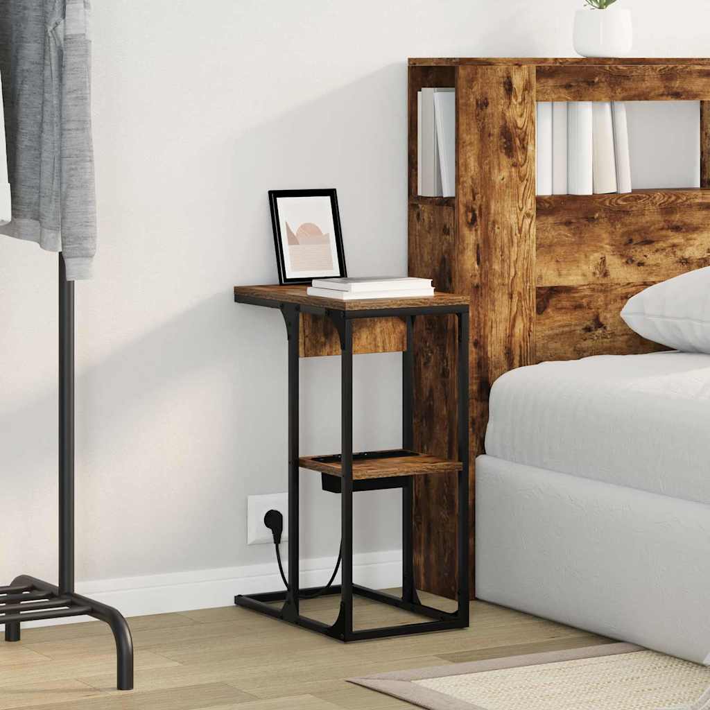 Mesa-de-cabeceira Carvalho fumado 41.5 x 26 x 60.5 cm