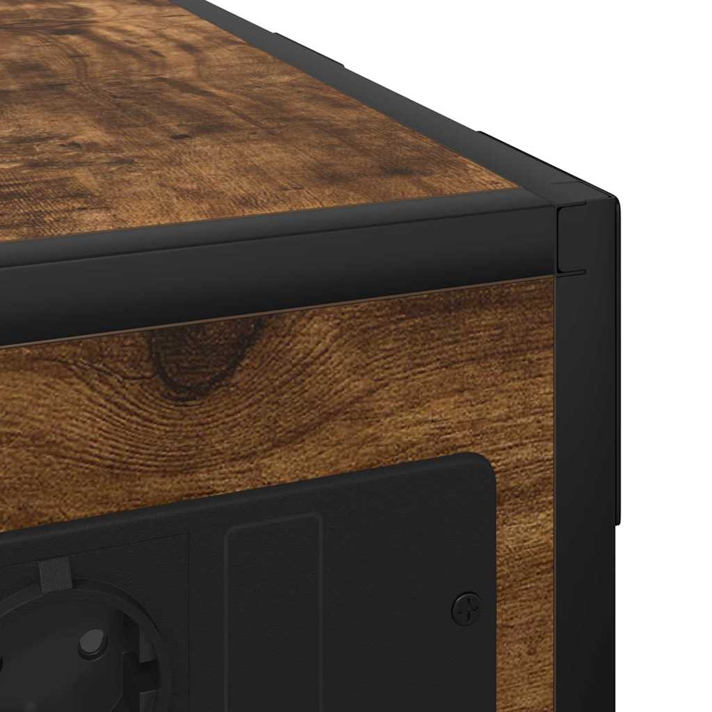 Mesa-de-cabeceira Carvalho fumado Madeira processada