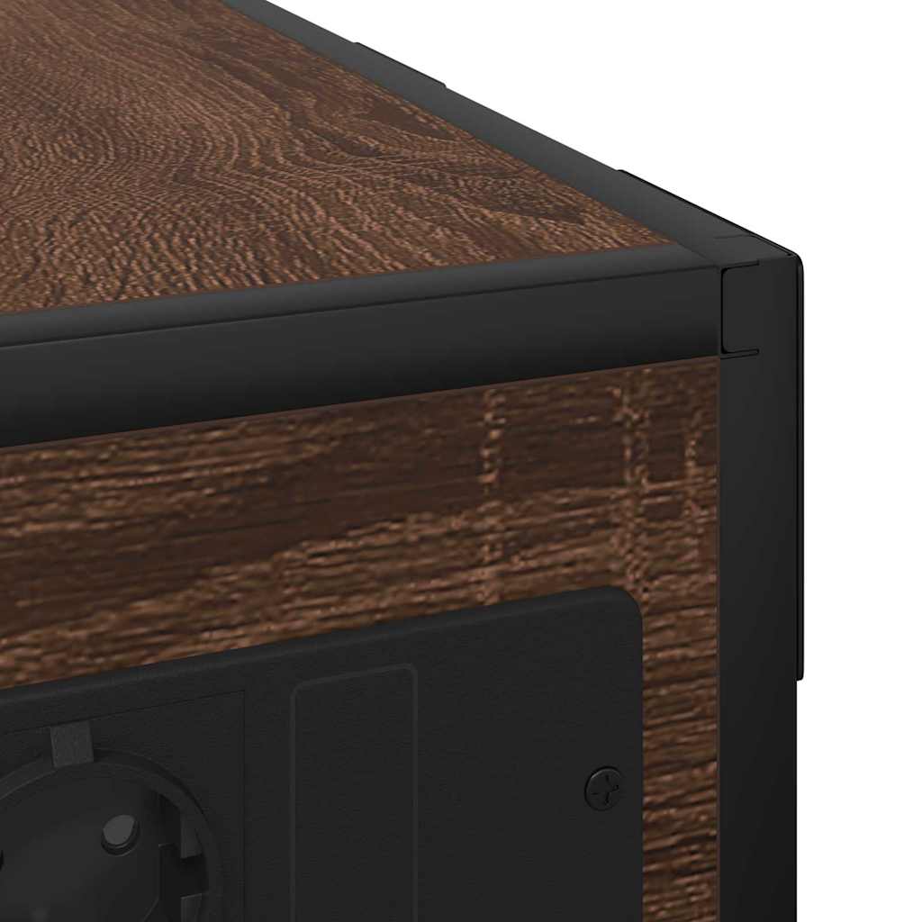 Mesa-de-cabeceira Carvalho castanho Madeira processada