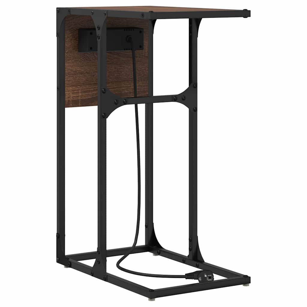 Mesa-de-cabeceira Carvalho castanho Madeira processada