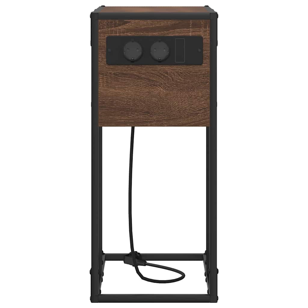 Mesa-de-cabeceira Carvalho castanho Madeira processada