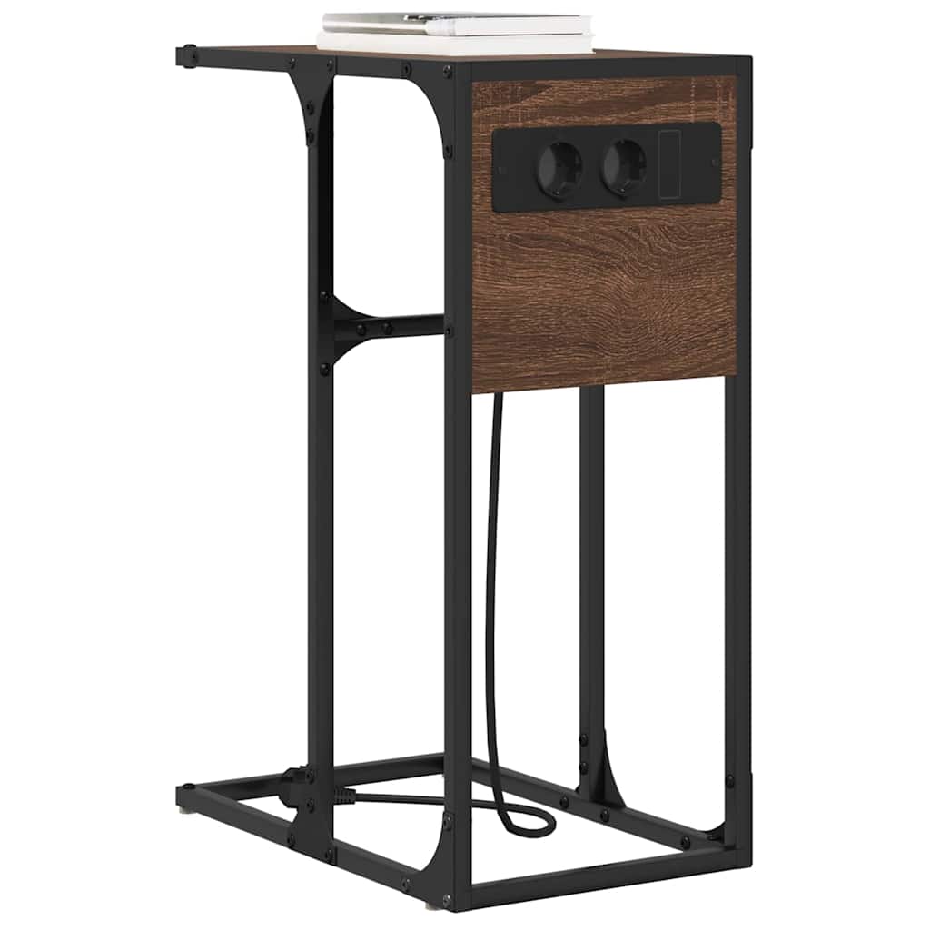 Mesa-de-cabeceira Carvalho castanho Madeira processada