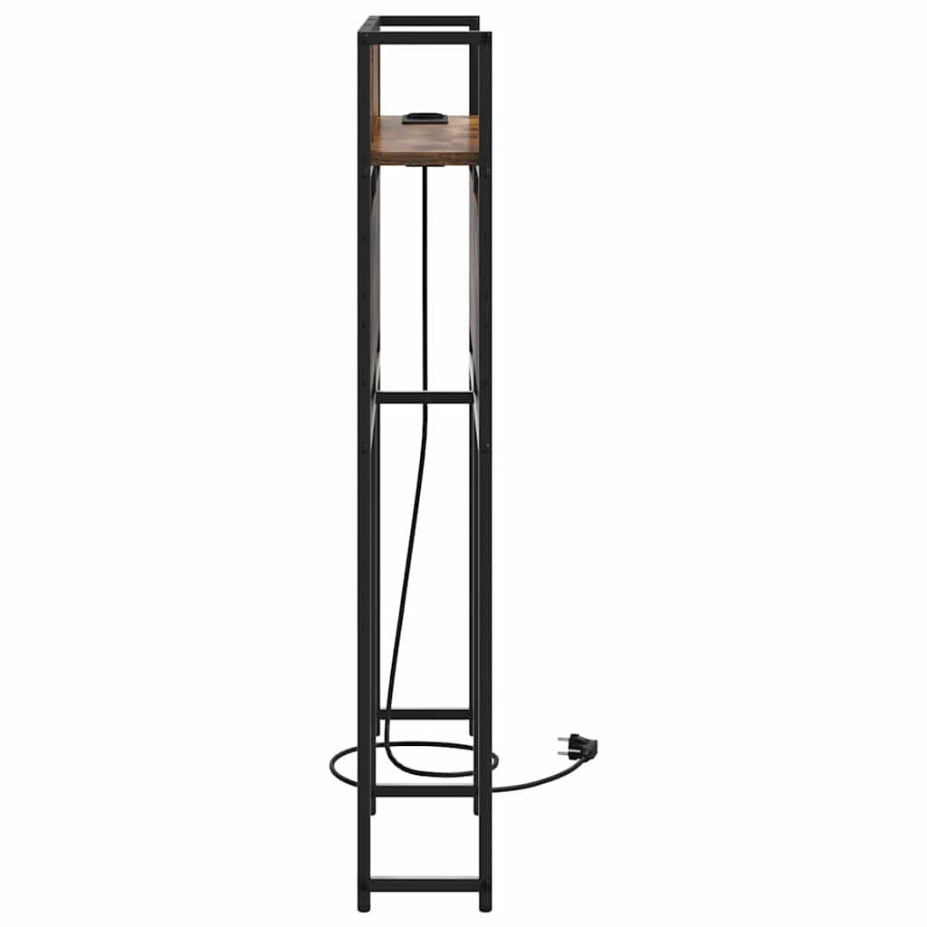 Cabeceira de armazenamento com prateleira Carvalho preto 75 cm