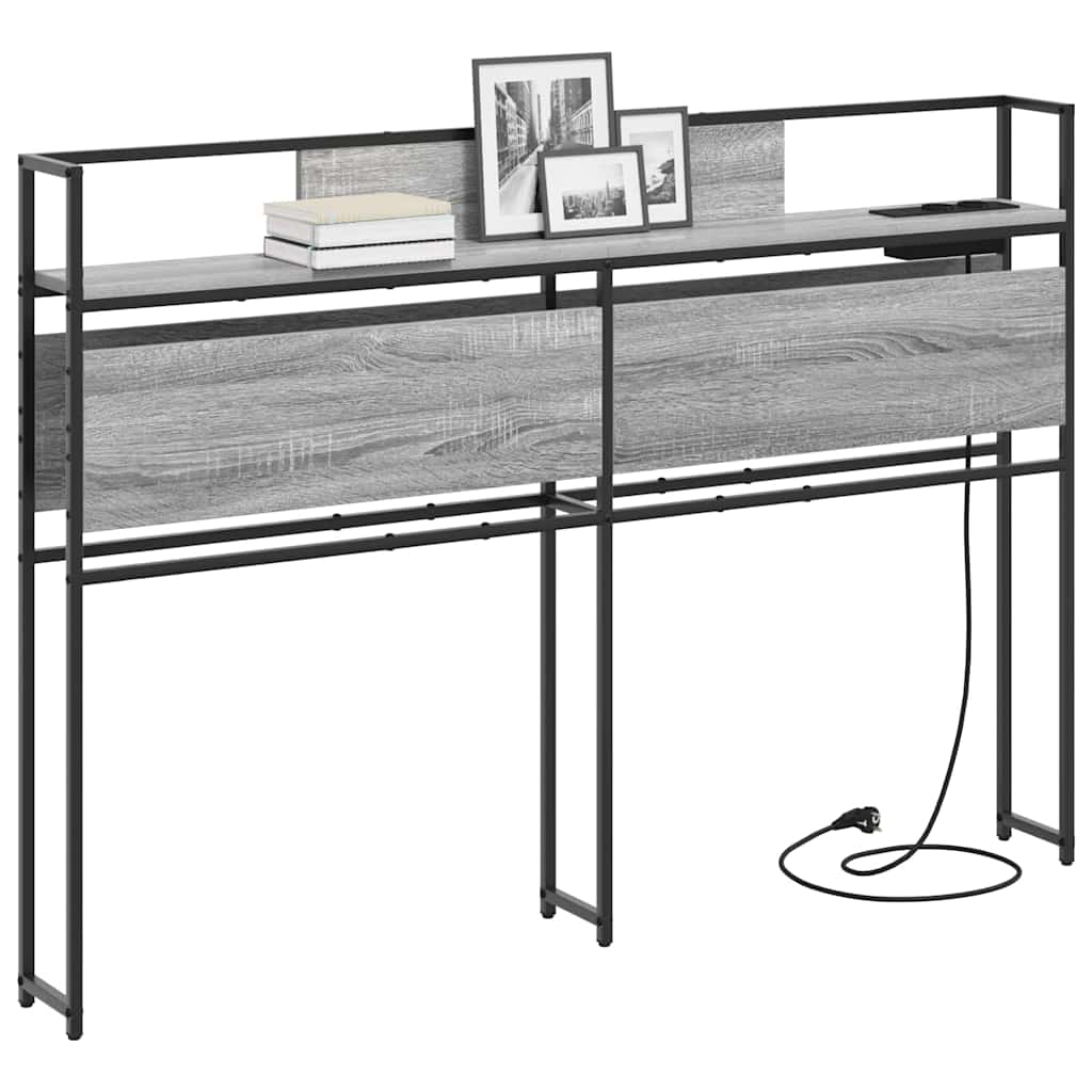 Cabeceira de armazenamento com cabeceira Sonoma cinzento 120 cm