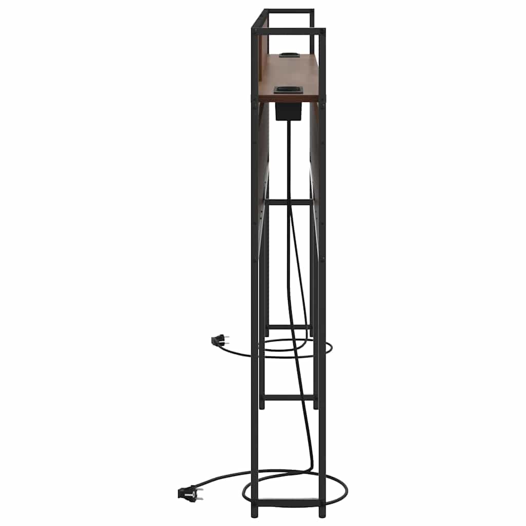 Cabeceira de armazenamento com prateleira Carvalho preto 75 cm