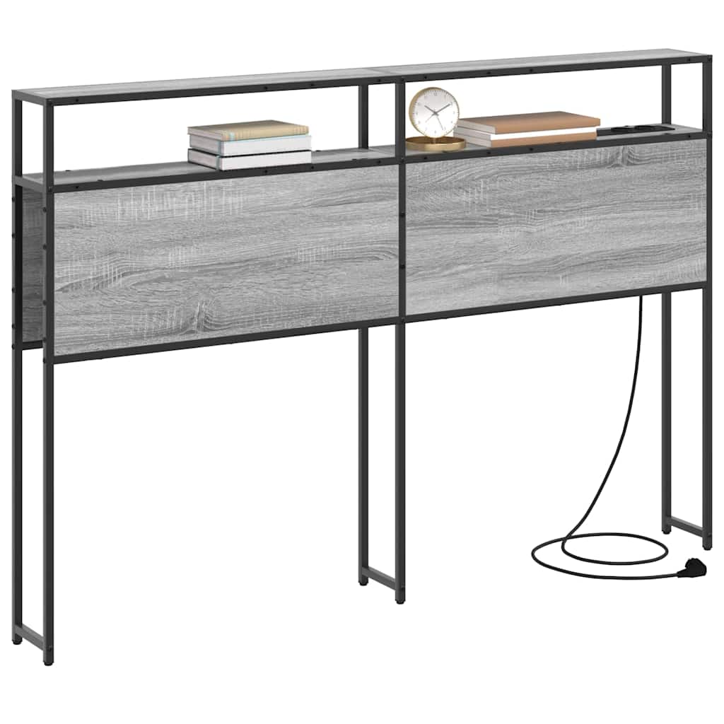 Cabeceira de armazenamento com cabeceira Sonoma cinzento 120 cm