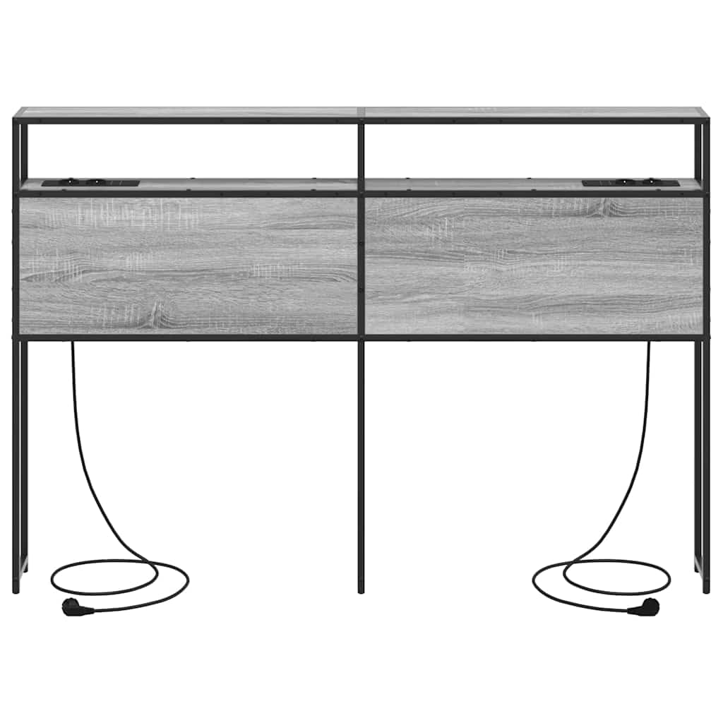 Cabeceira de armazenamento com cabeceira Sonoma cinzento 150 cm
