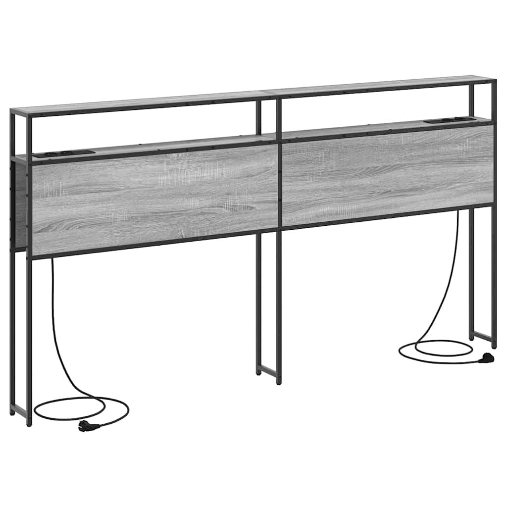 Cabeceira de armazenamento com cabeceira Sonoma cinzento 200 cm