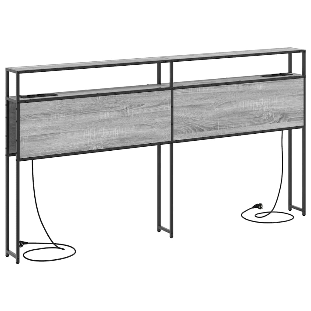 Cabeceira de armazenamento com cabeceira Sonoma cinzento 200 cm